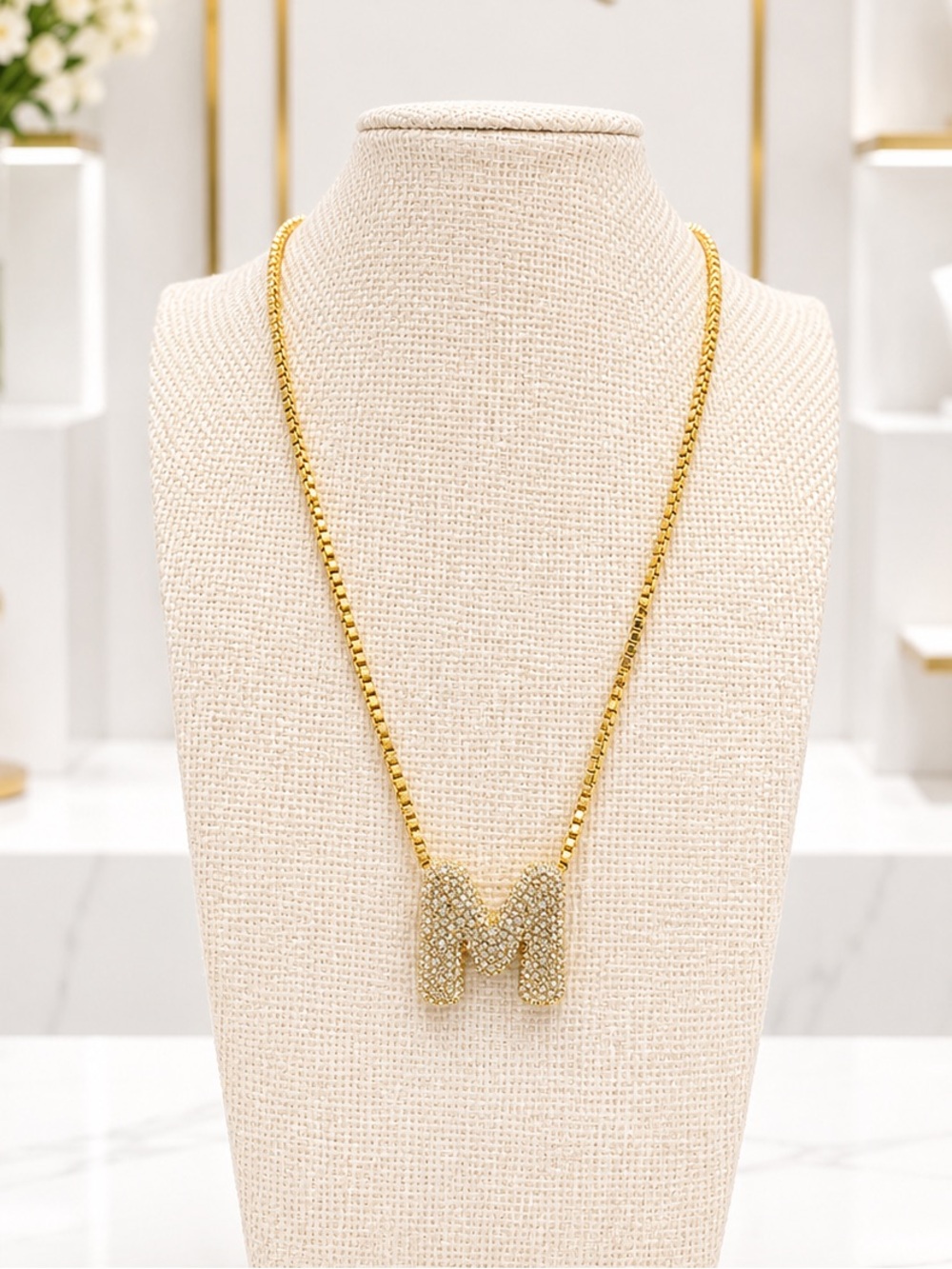 Initial M Necklace-New